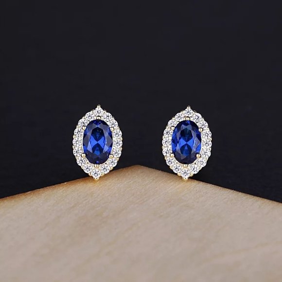 Jewelry - Beautiful Sapphire S925 Dainty Earrings
